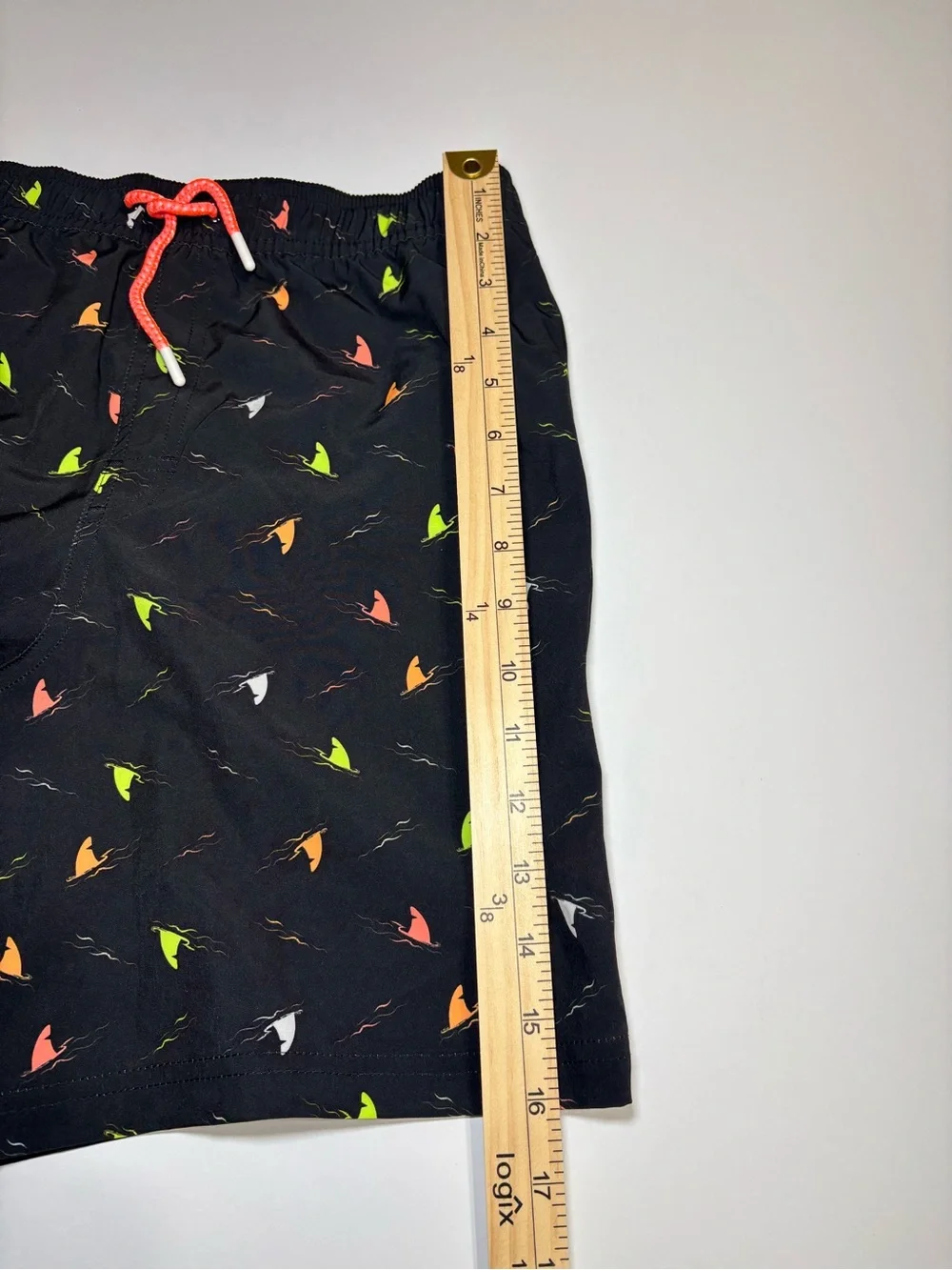 Boys  Black Swim Shorts with Neon Surf Print size 14-16